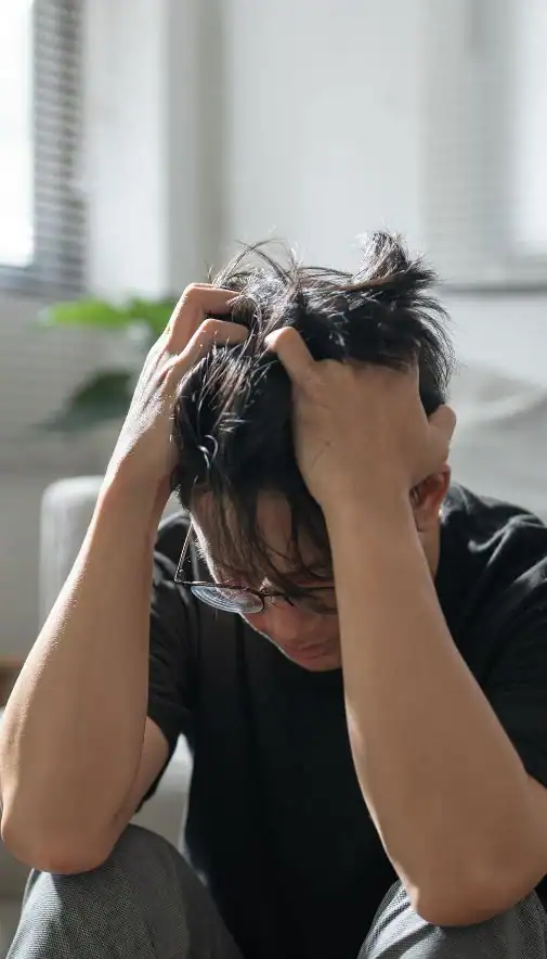 Image of upset man because of erectile dysfunction symptoms Newcastle upon Tyne